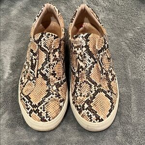 J Slides Snake Print Slip-On Sneakers